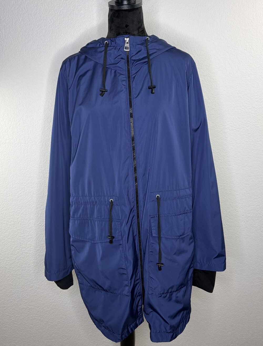 Arctic Expedition Lightweight Waterproof Utility Rain Jacket Blue Cinch Waist Lg